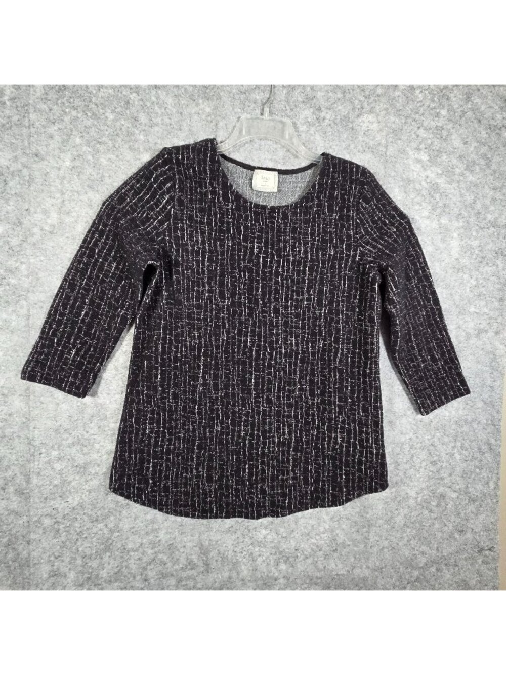 Chalet et Ceci Women's Long Sleeve Pullover Top Black Size L Lagenlook Casual